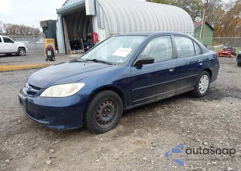 2004 Honda Civic Lx из США, поврежденный, VIN 2HGES16504H521876